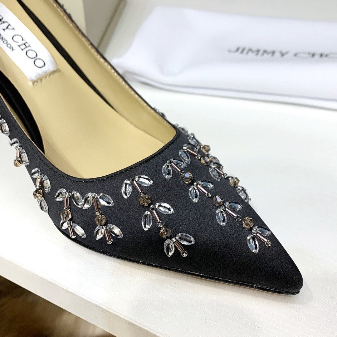 Jimy Chu Shoes Black Stones