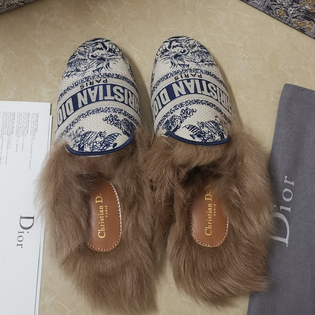 CHD Mule Slippers Fur Shearling