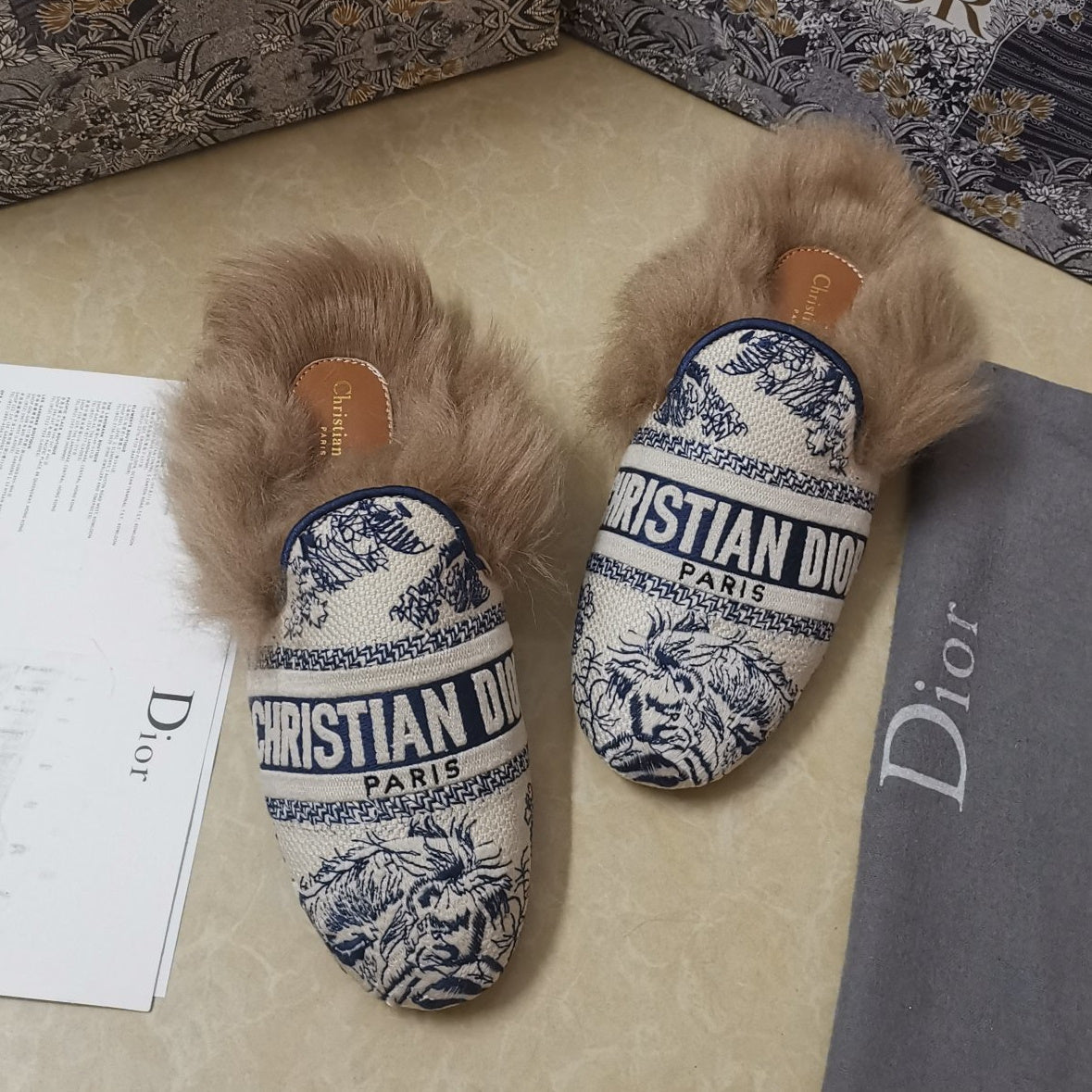 CHD Mule Slippers Fur Shearling