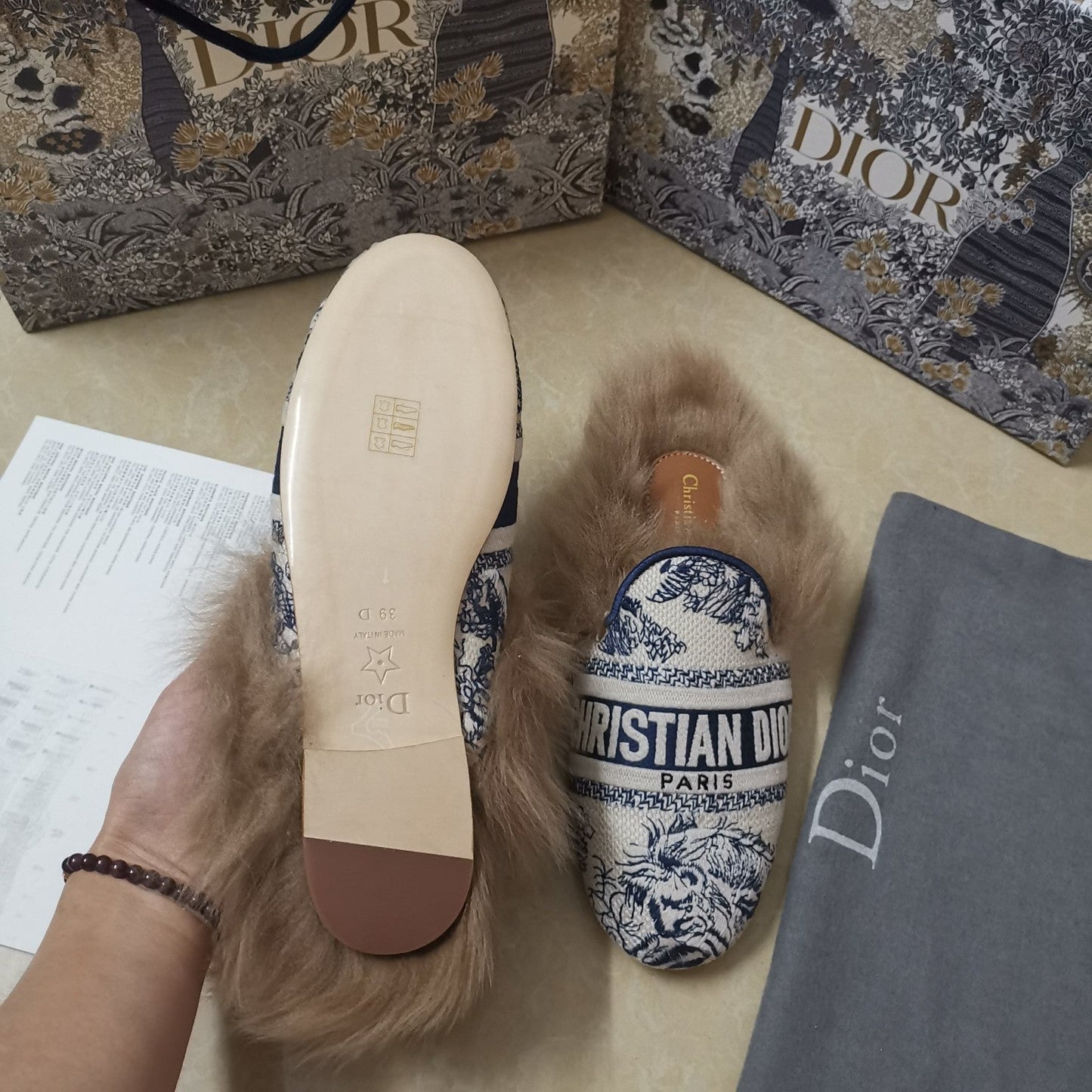 CHD Mule Slippers Fur Shearling