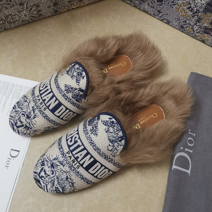 CHD Mule Slippers Fur Shearling
