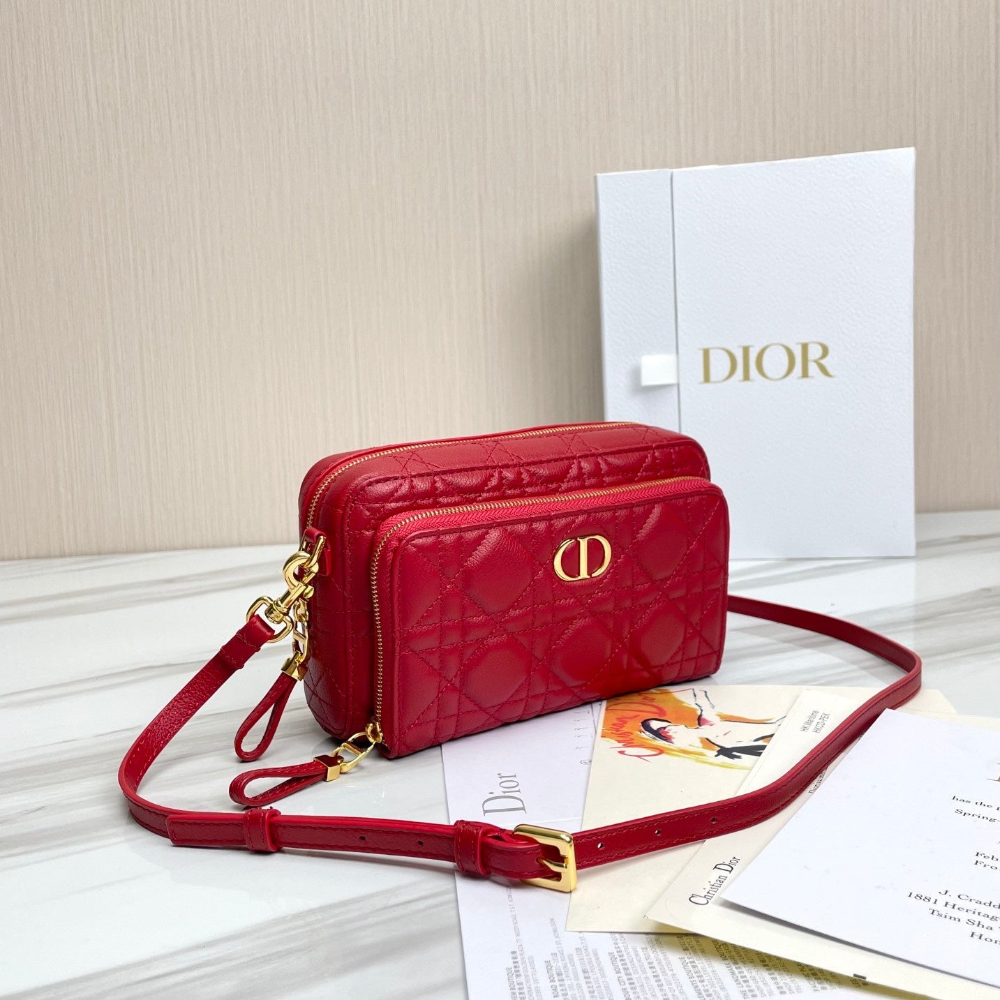 CHD Bag Handbag 19 CM Red Caro