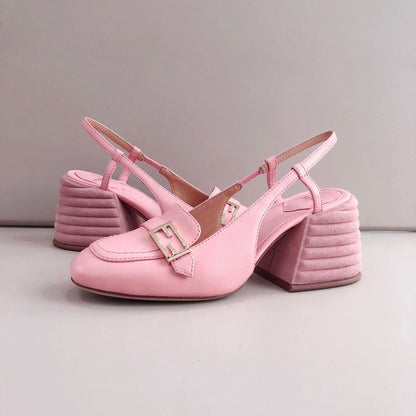 GU Sandals Leather Pink