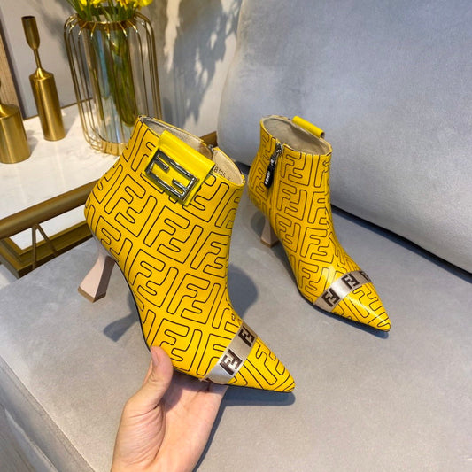 Fen  Boots  Yellow Heels