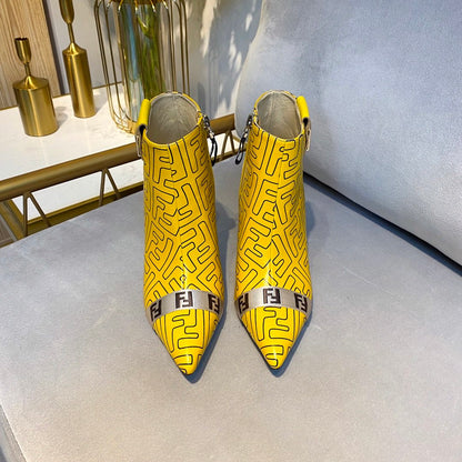 Fen  Boots  Yellow Heels