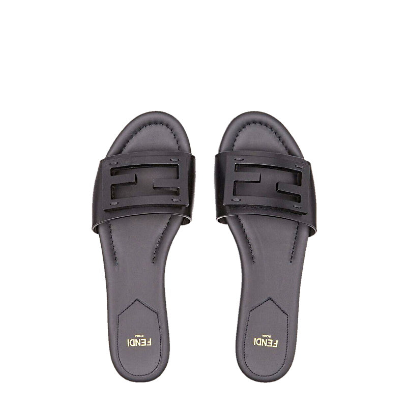 FEN Slippers Toe  Mule Black