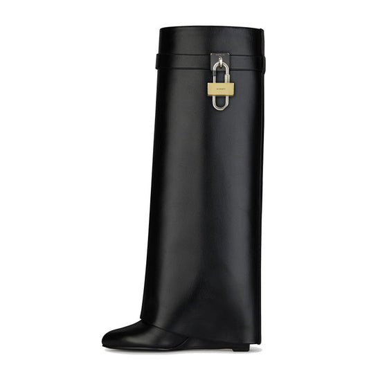GIVENJY  Boots Black High Knees Shark