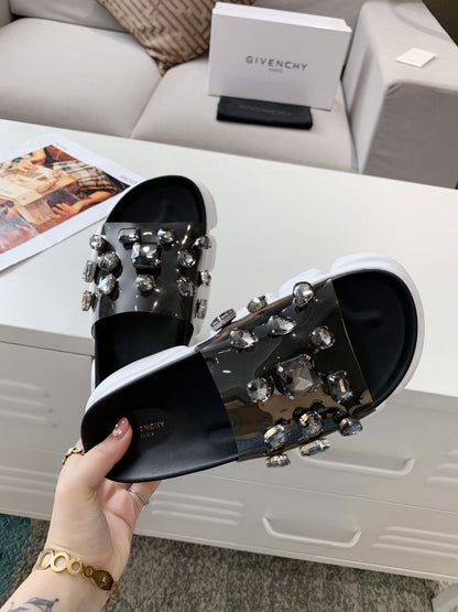 Givenjy  Slippers Black Stones