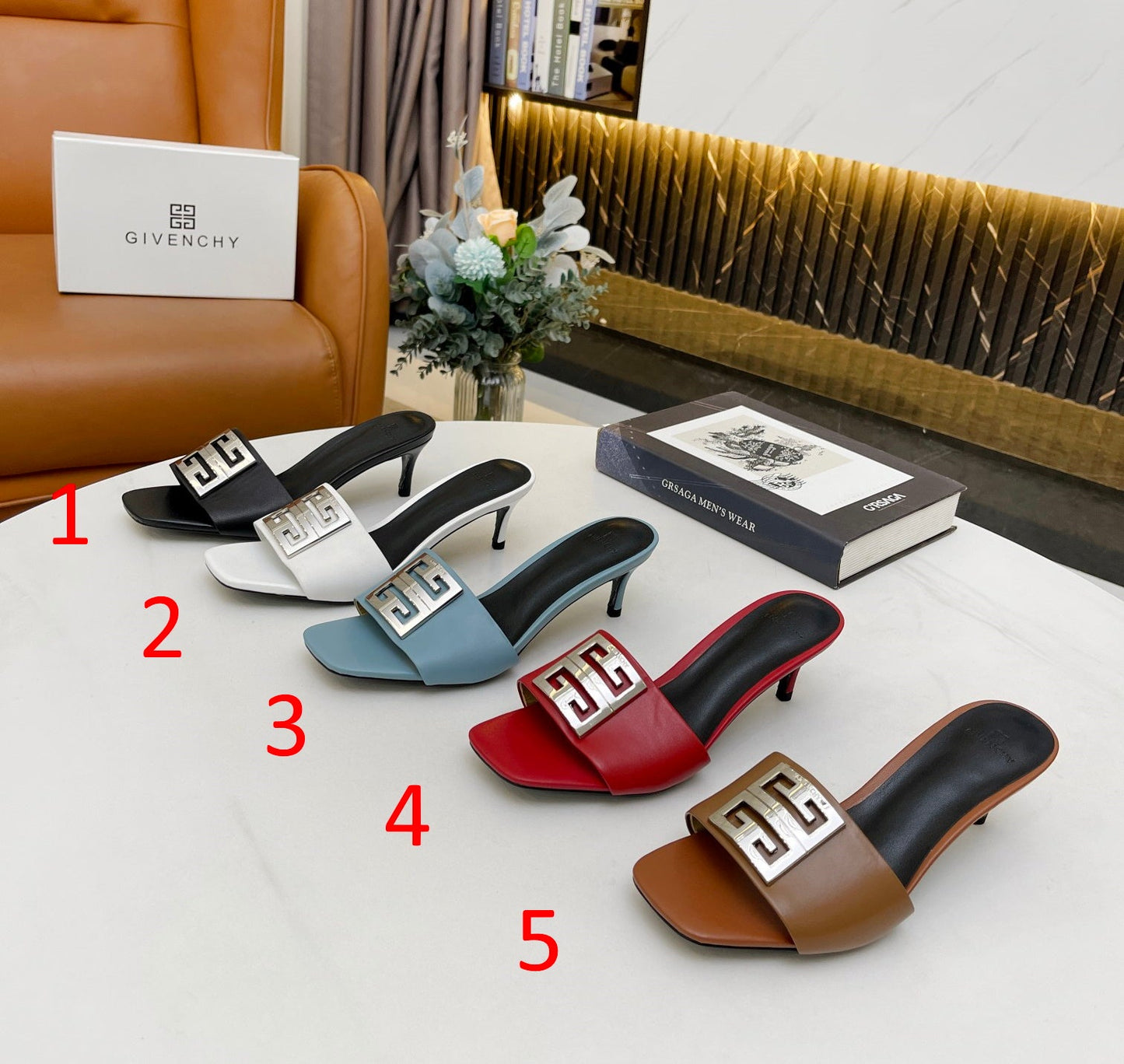 GIVENJY Sandals Slippers Heels 5 Color 's