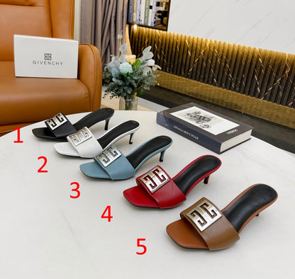 GIVENJY Sandals Slippers Heels 5 Color 's
