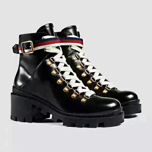 GU   Leather Boots Black