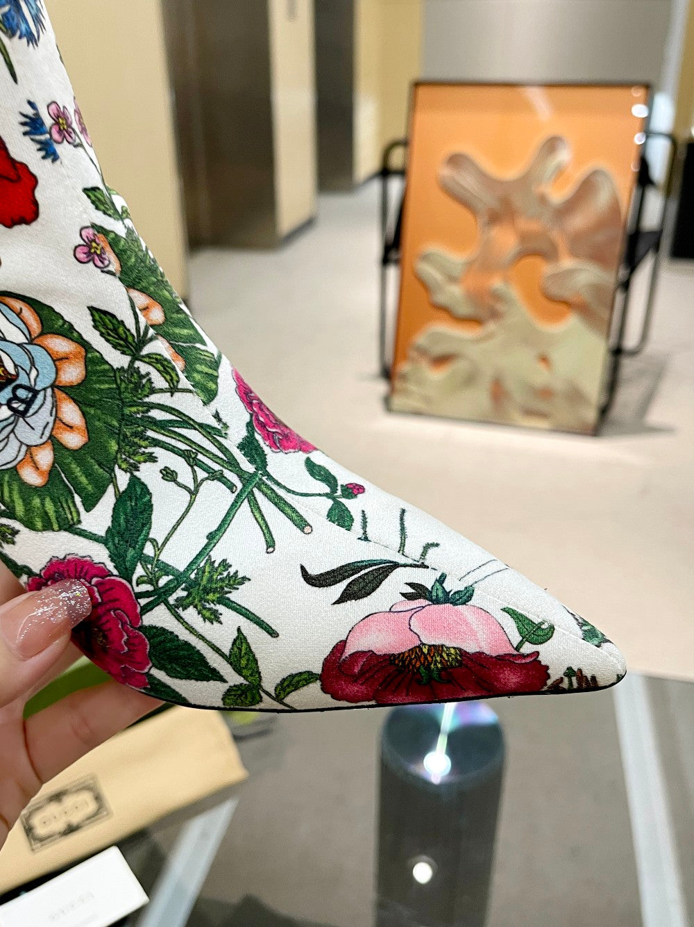 GU vs *BAL Boots High Above Knee 3 Style 's Flowers Stretch