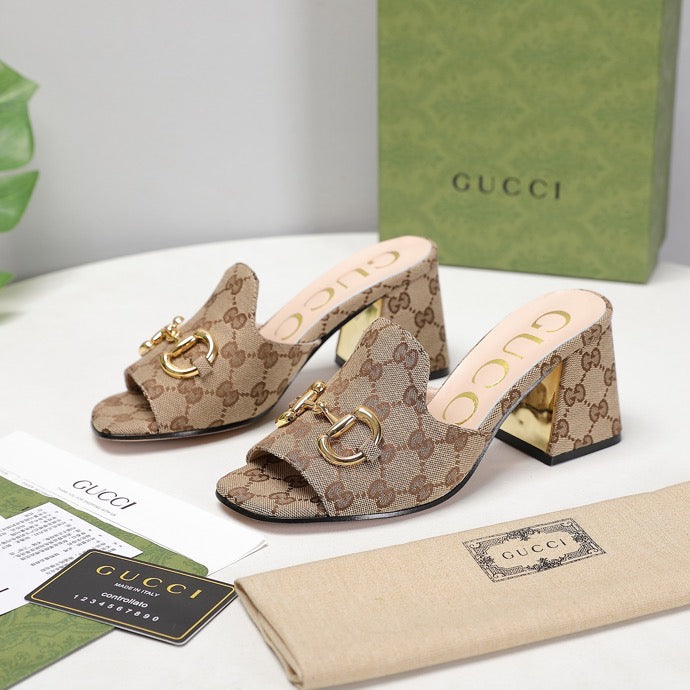 GU Slippers Toe Monogram  2 Color 's Mule
