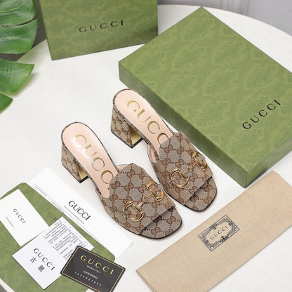 GU Slippers Toe Monogram  2 Color 's Mule