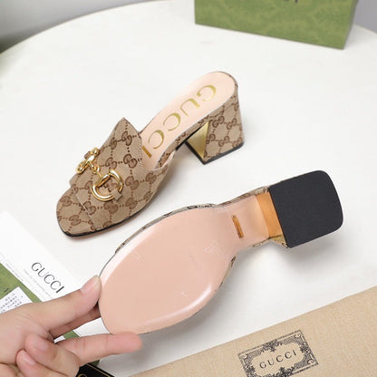 GU Slippers Toe Monogram  2 Color 's Mule