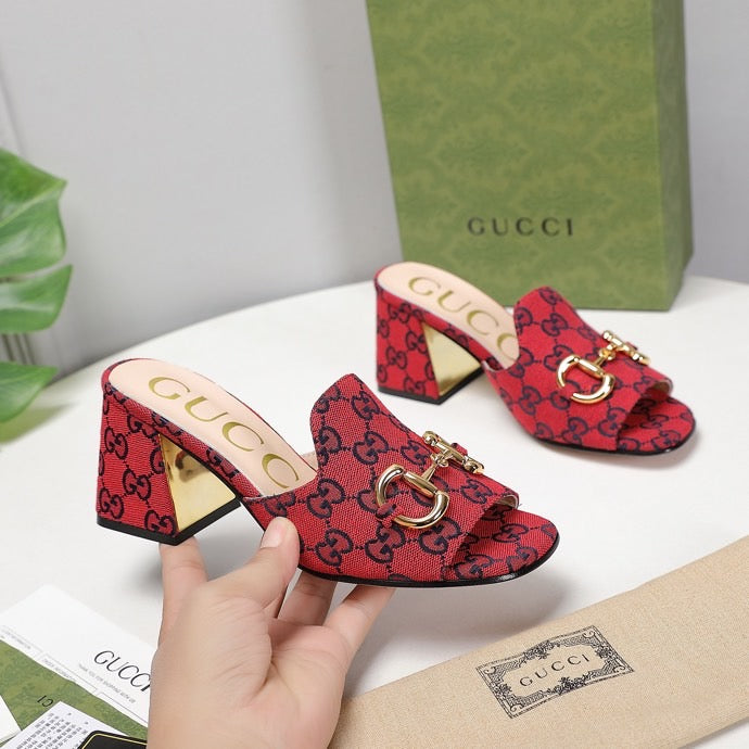 GU Slippers Toe Monogram  2 Color 's Mule