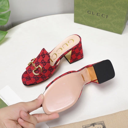 GU Slippers Toe Monogram  2 Color 's Mule