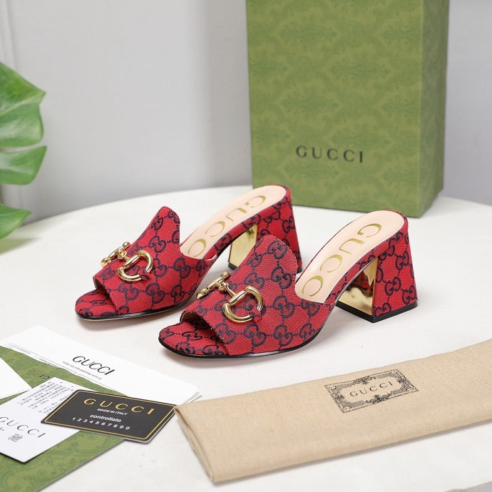 GU Slippers Toe Monogram  2 Color 's Mule