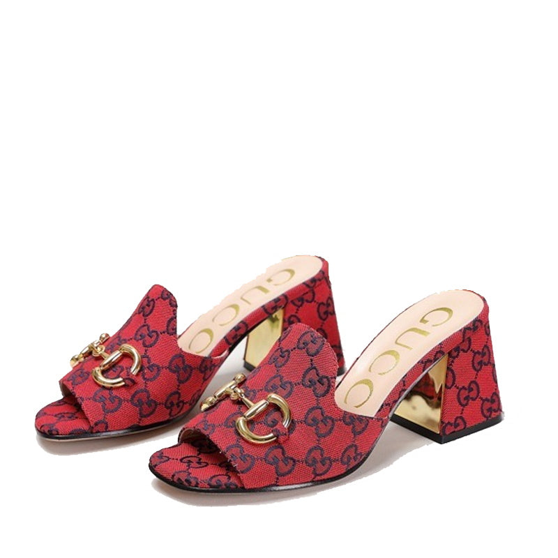 GU Slippers Toe Monogram  2 Color 's Mule