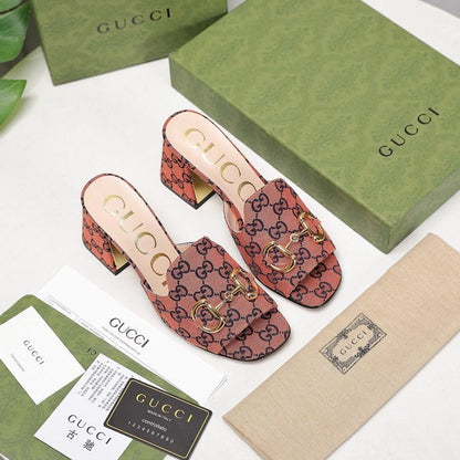 GU Slippers Toe Monogram  2 Color 's Mule