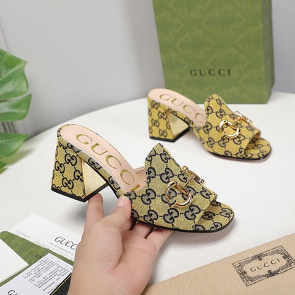 GU Slippers Toe Monogram  2 Color 's Mule
