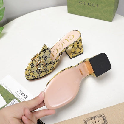 GU Slippers Toe Monogram  2 Color 's Mule