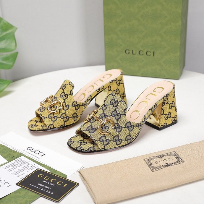 GU Slippers Toe Monogram  2 Color 's Mule