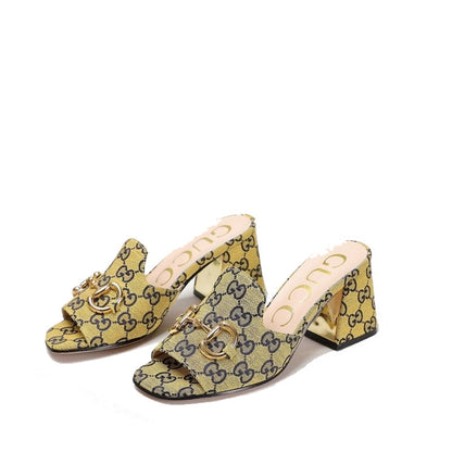 GU Slippers Toe Monogram  2 Color 's Mule