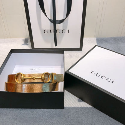 GU Belt leather Gold