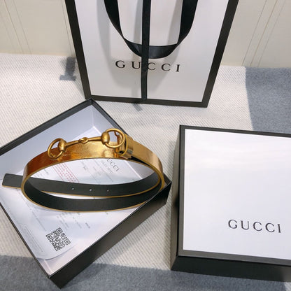 GU Belt leather Gold