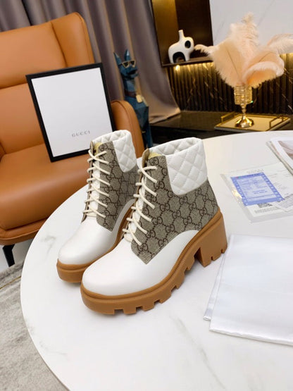 GU Boots Logo Wedge Platform