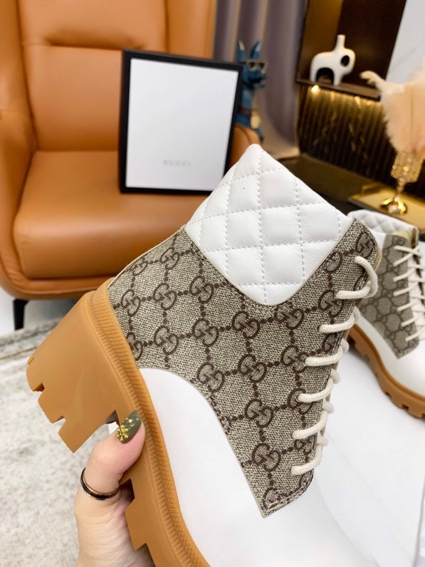 GU Boots Logo Wedge Platform