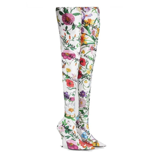 GU vs *BAL Boots High Above Knee 3 Style 's Flowers Stretch