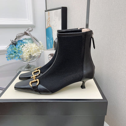 GU Boots Low Heels  2 Color 's Mesh