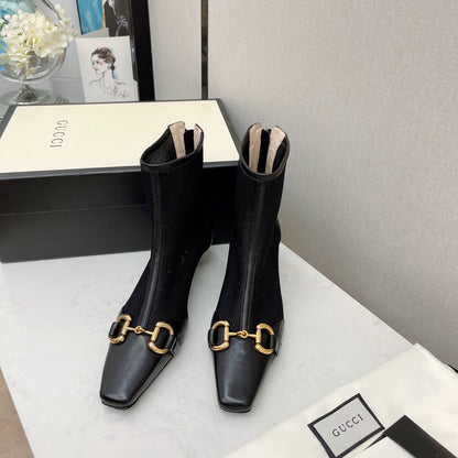 GU Boots Low Heels  2 Color 's Mesh