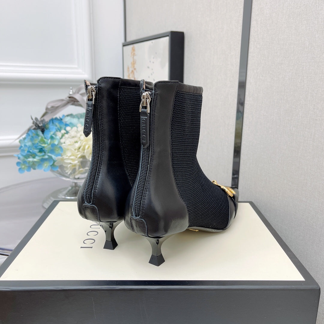 GU Boots Low Heels  2 Color 's Mesh