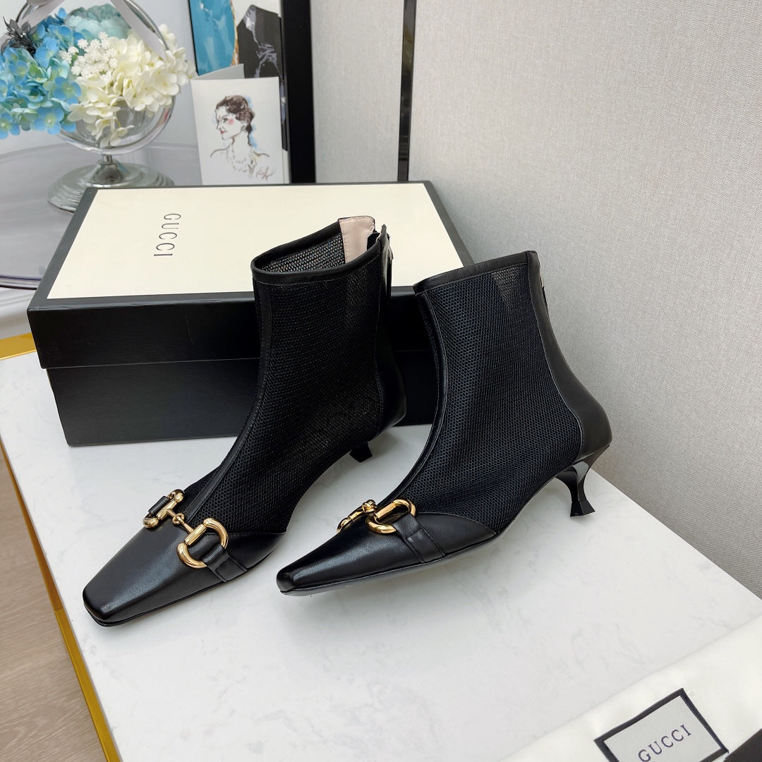GU Boots Low Heels  2 Color 's Mesh