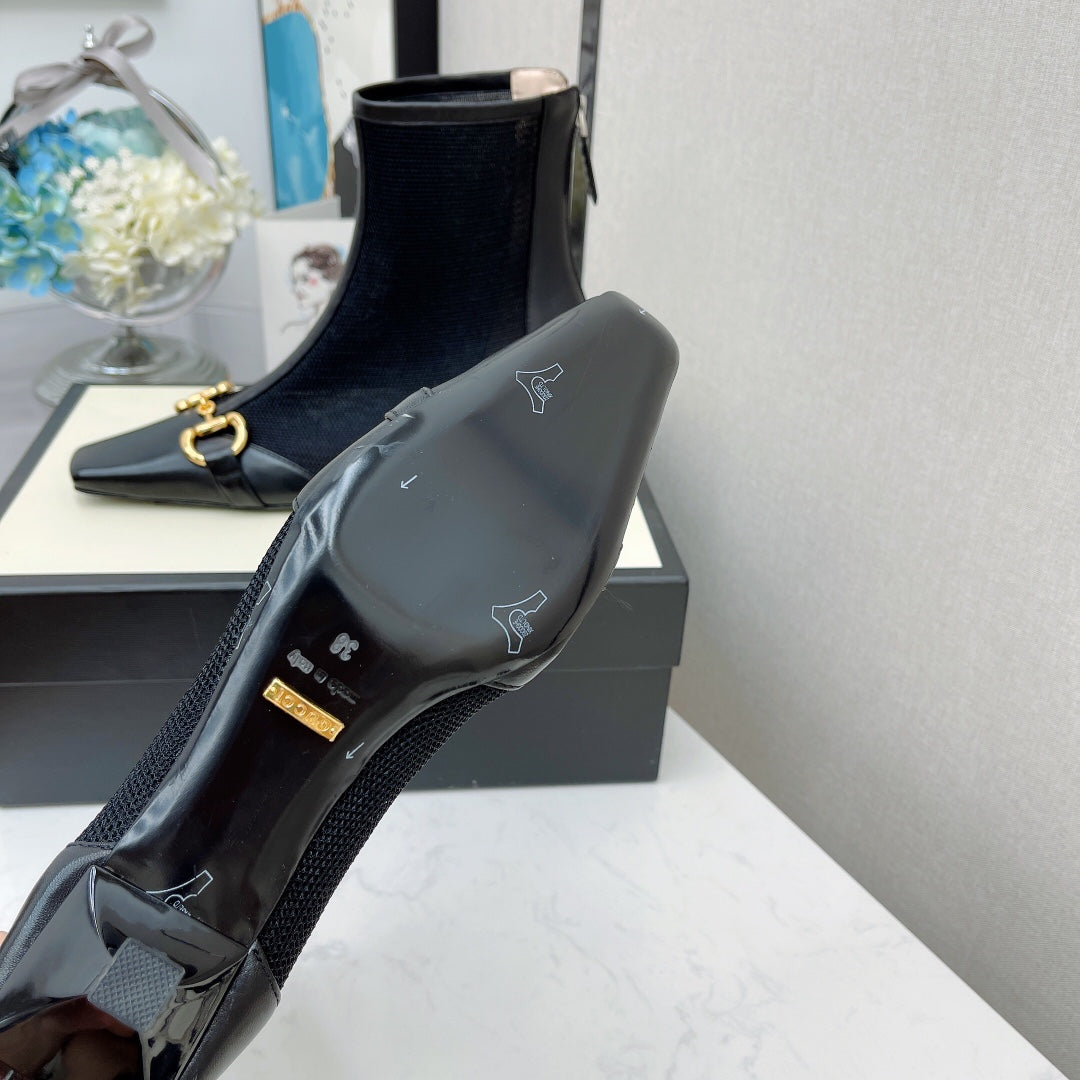 GU Boots Low Heels  2 Color 's Mesh