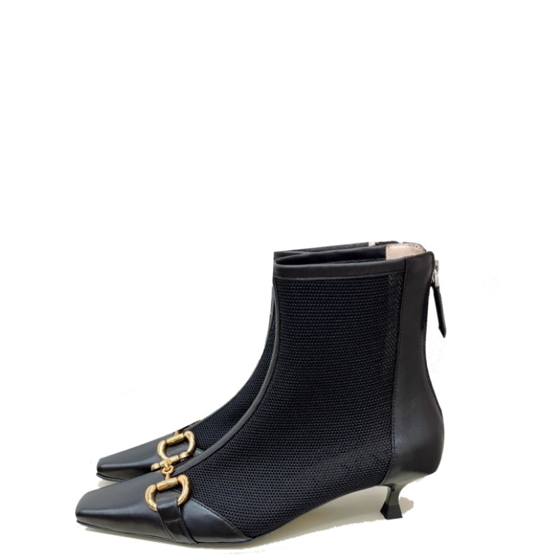 GU Boots Low Heels  2 Color 's Mesh