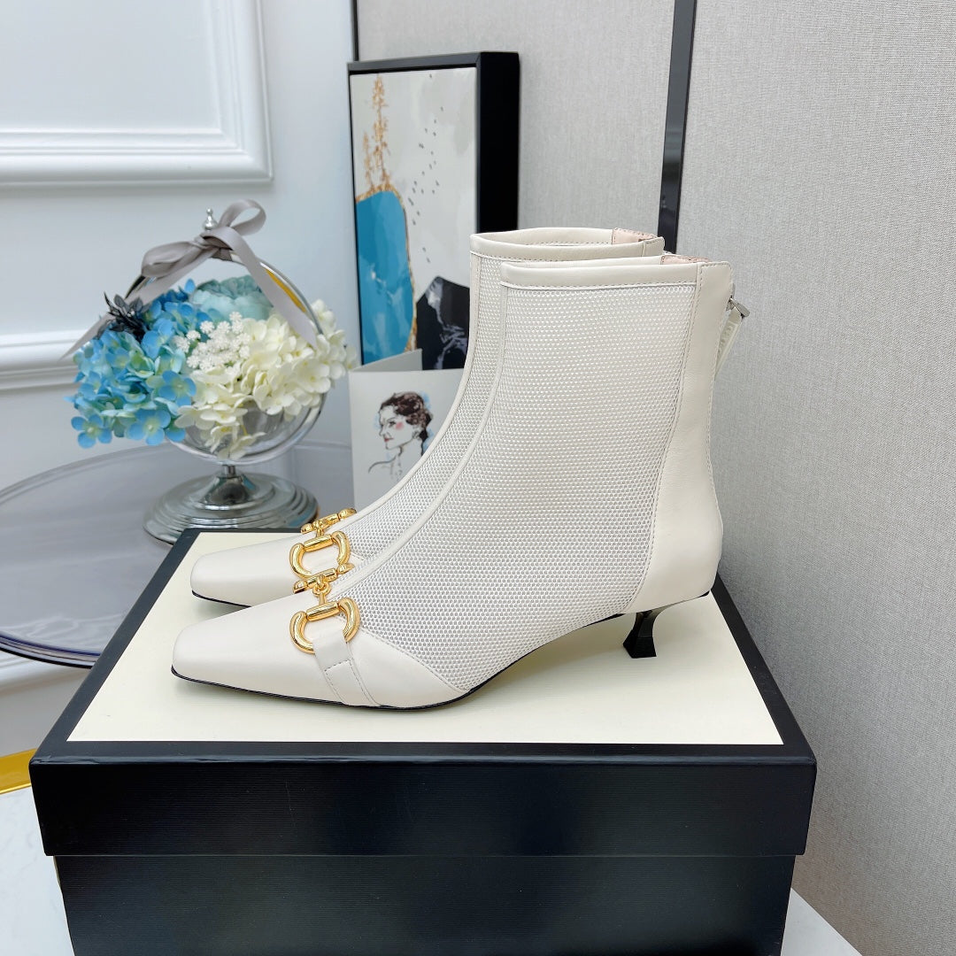 GU Boots Low Heels  2 Color 's Mesh