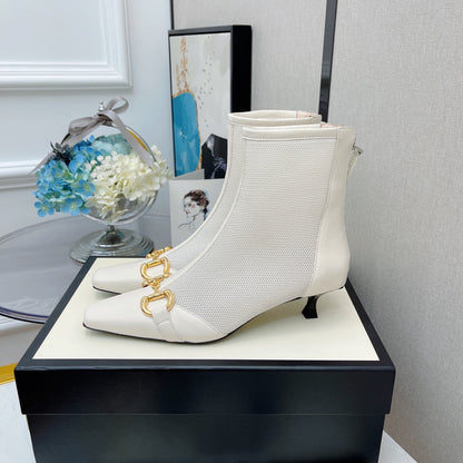 GU Boots Low Heels  2 Color 's Mesh