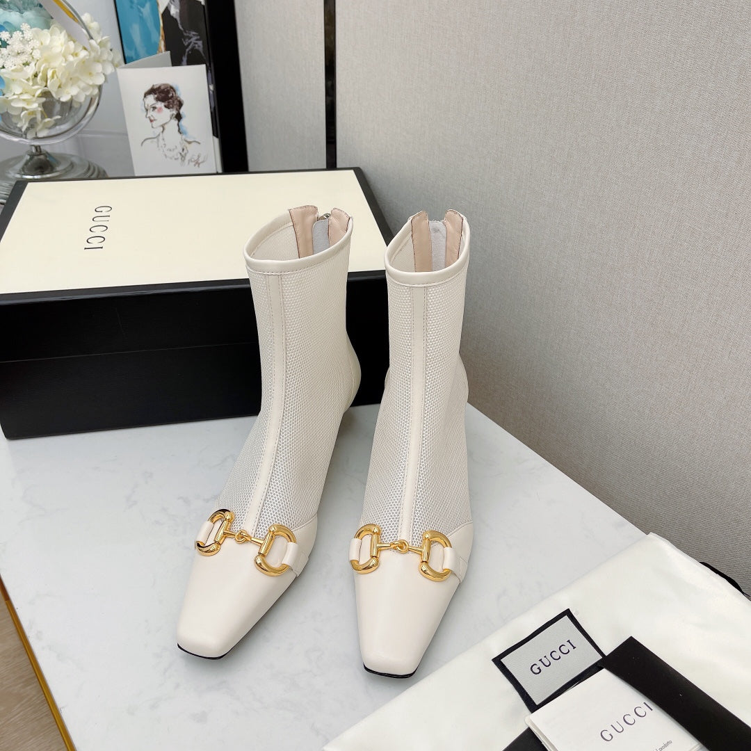 GU Boots Low Heels  2 Color 's Mesh
