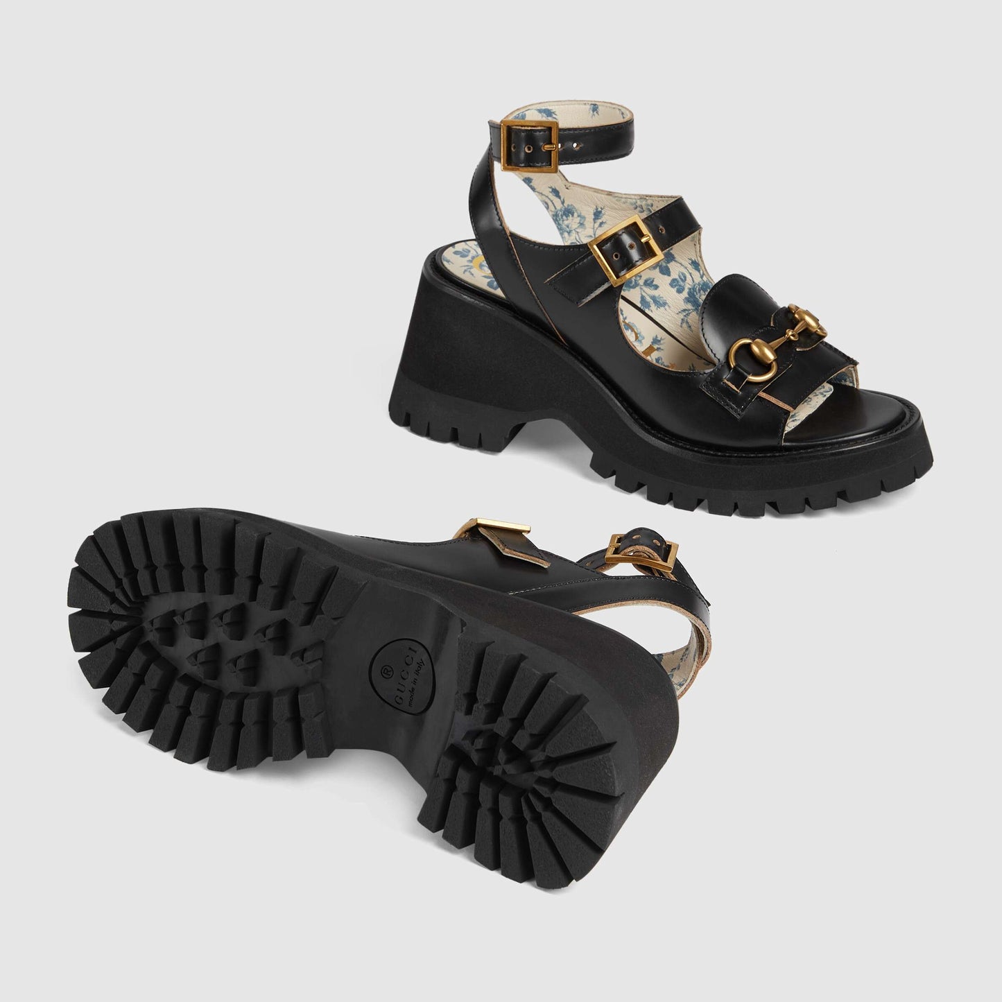 GU  Sandals  Platform Wedge Black