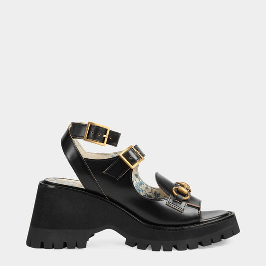 GU  Sandals  Platform Wedge Black