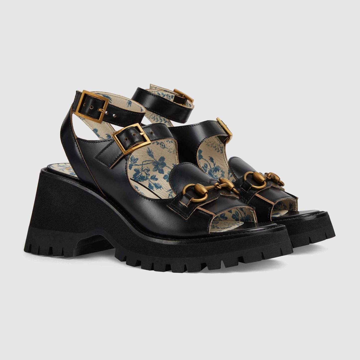 GU  Sandals  Platform Wedge Black