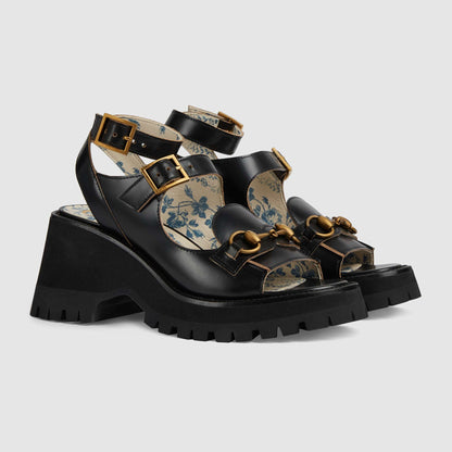 GU  Sandals  Platform Wedge Black