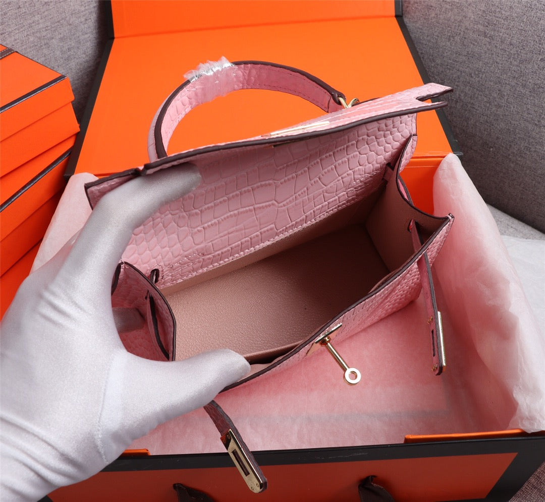 HRM Bag Kell Croco 22 cm Pink