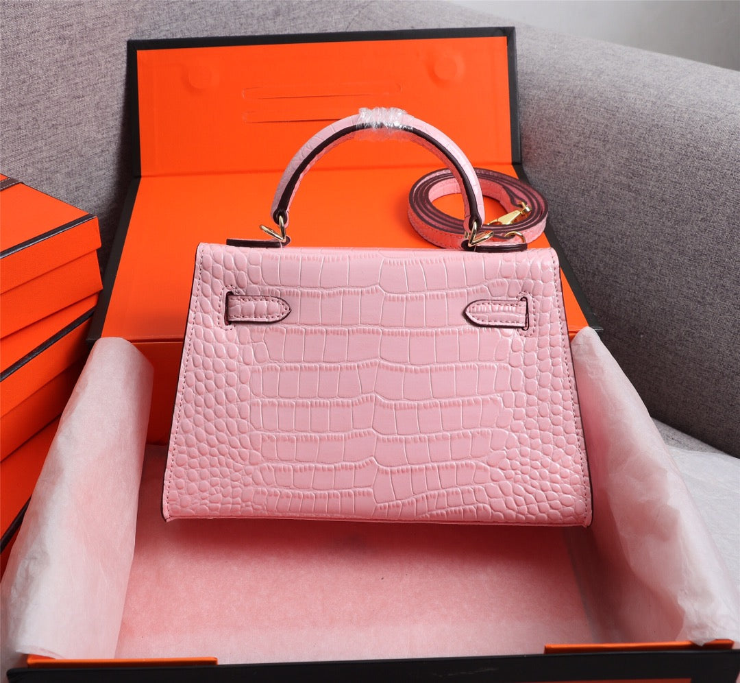 HRM Bag Kell Croco 22 cm Pink