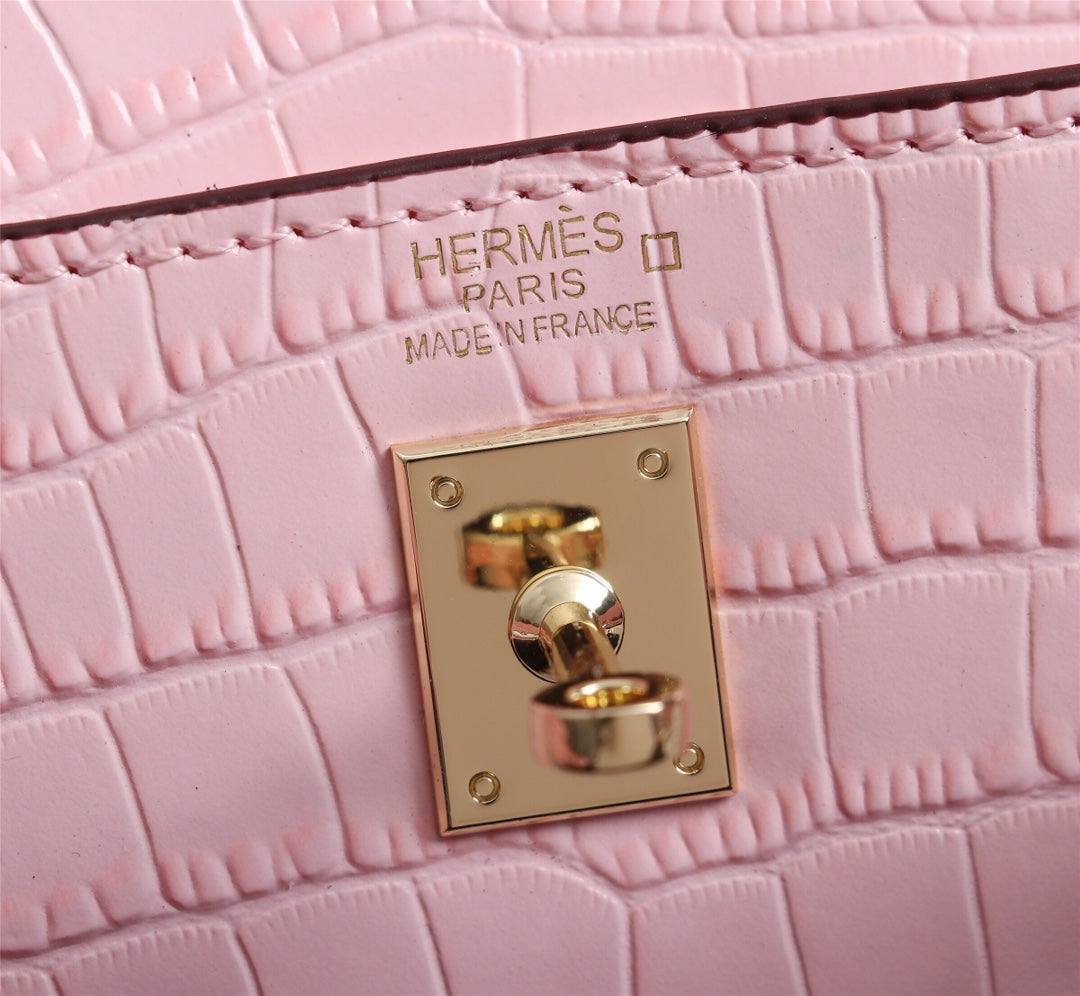 HRM Bag Kell Croco 22 cm Pink