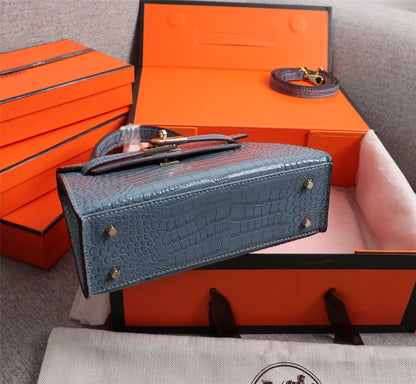 HRM Bag Kell Croco 22 cm Blue